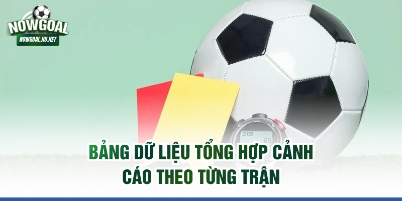 Bảng dữ liệu tổng hợp cảnh cáo theo từng trận